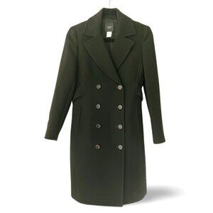 J. Crew Classic Double Breasted Wool Blend  Long Top Coat Size Petite 4 - 4P